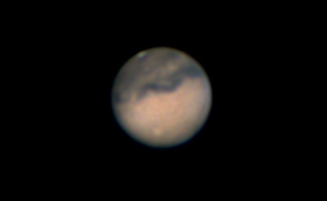Mars mit Wolkenphänomen