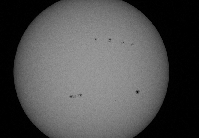 Sonnenflecken des Vortags im Detail