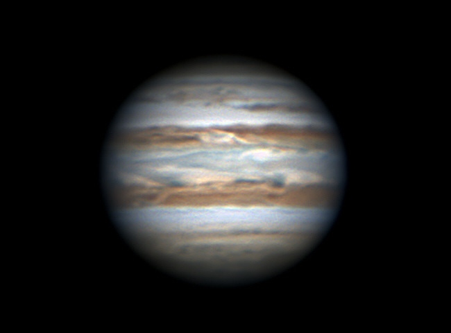 Jupiter mit lebhaftem Wettergeschehen