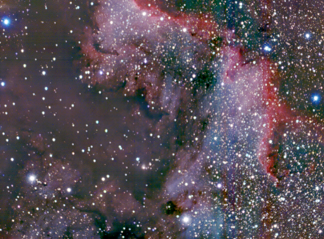 Ein Detailblick auf den Nordamerikanebel NGC 7000